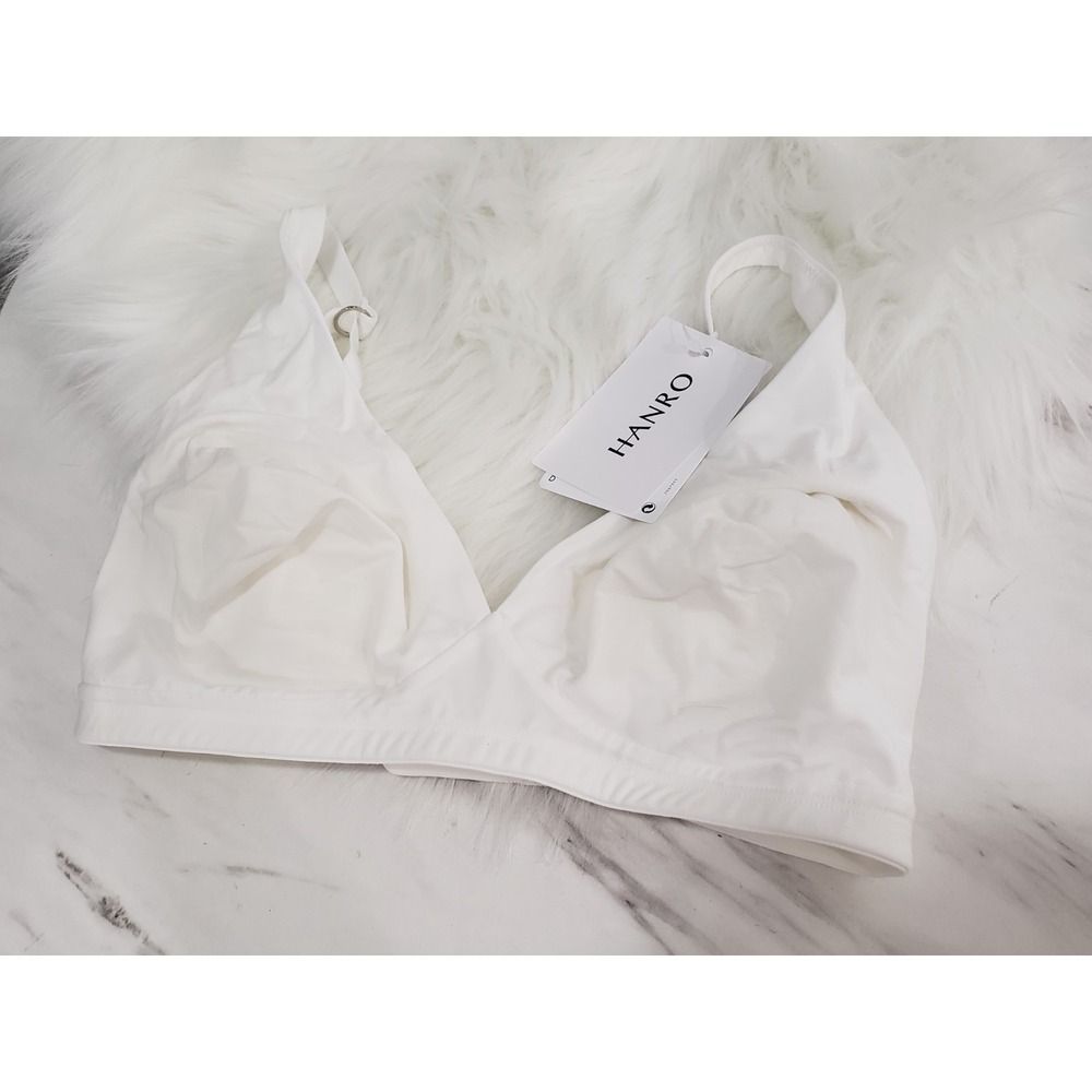 NEW 32E / 70E Hanro Womens Cotton Sensation Soft Cup Bra - White
